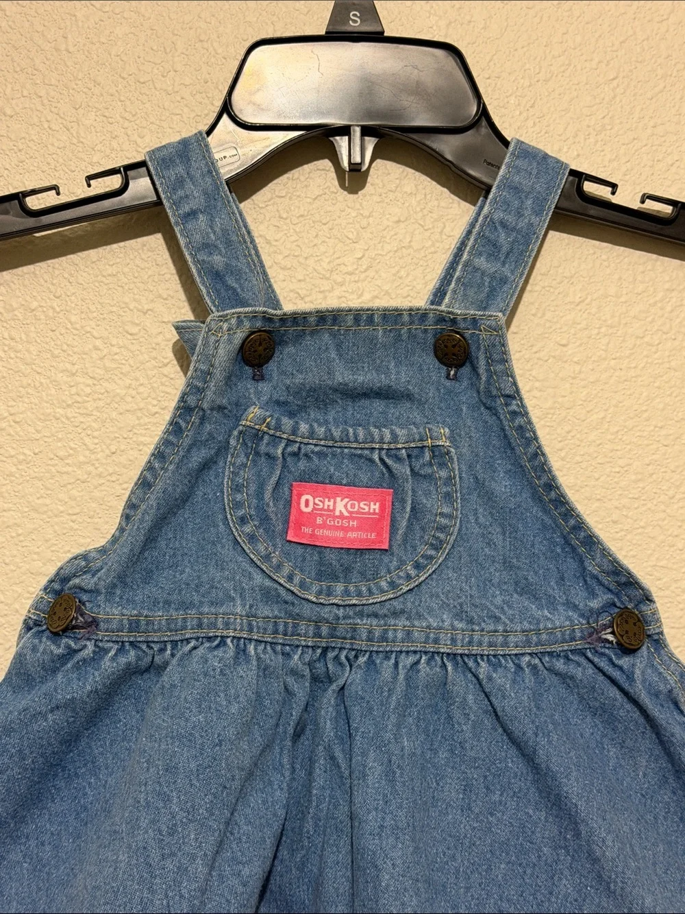 OshKosh B'gosh Vintage Blue Denim Skirtall Full Circle Overall Dress Girl’s